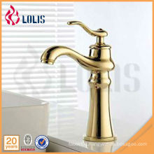 Single lever bathroom faucet gold plated wash hand basin tap